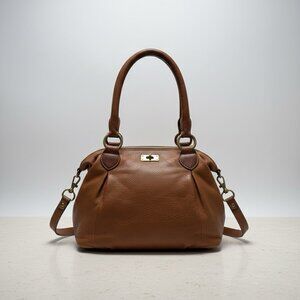 J.Crew Brompton Hobo Shoulder Bag Satchel Brown Leather Crossbody Adj Strap Boho